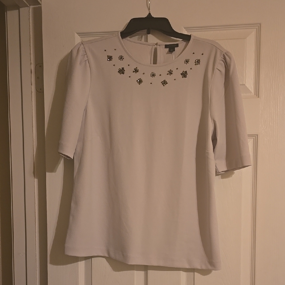Embellished Cream Top